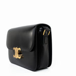 Celine Handbag Black Celine Triomph Black Shiny Calfskin Bag -Knockoff
