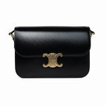 Celine Handbag Black Celine Triomph Black Shiny Calfskin Bag -Knockoff
