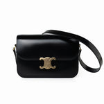 Celine Handbag Black Celine Triomph Black Shiny Calfskin Bag -Knockoff
