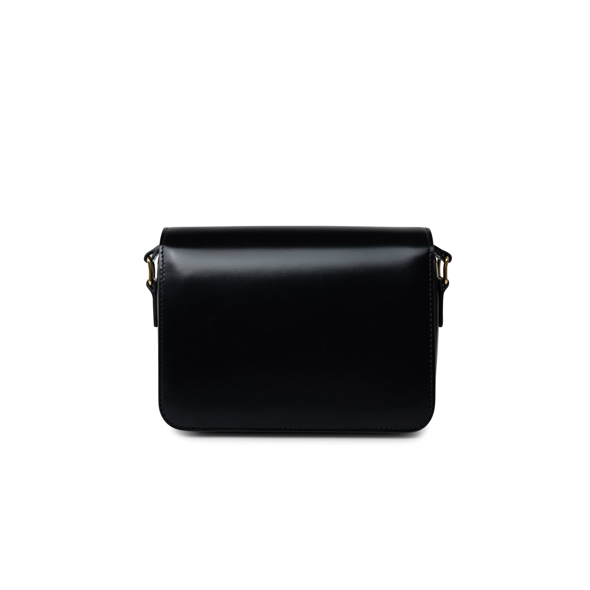 Celine Handbag Black Celine Triomph Teen Black Shiny Calfskin Bag -Knockoff
