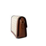 Celine Handbag Brown Celine Teen Triomphe Bag Canvas and Calfskin White -Knockoff
