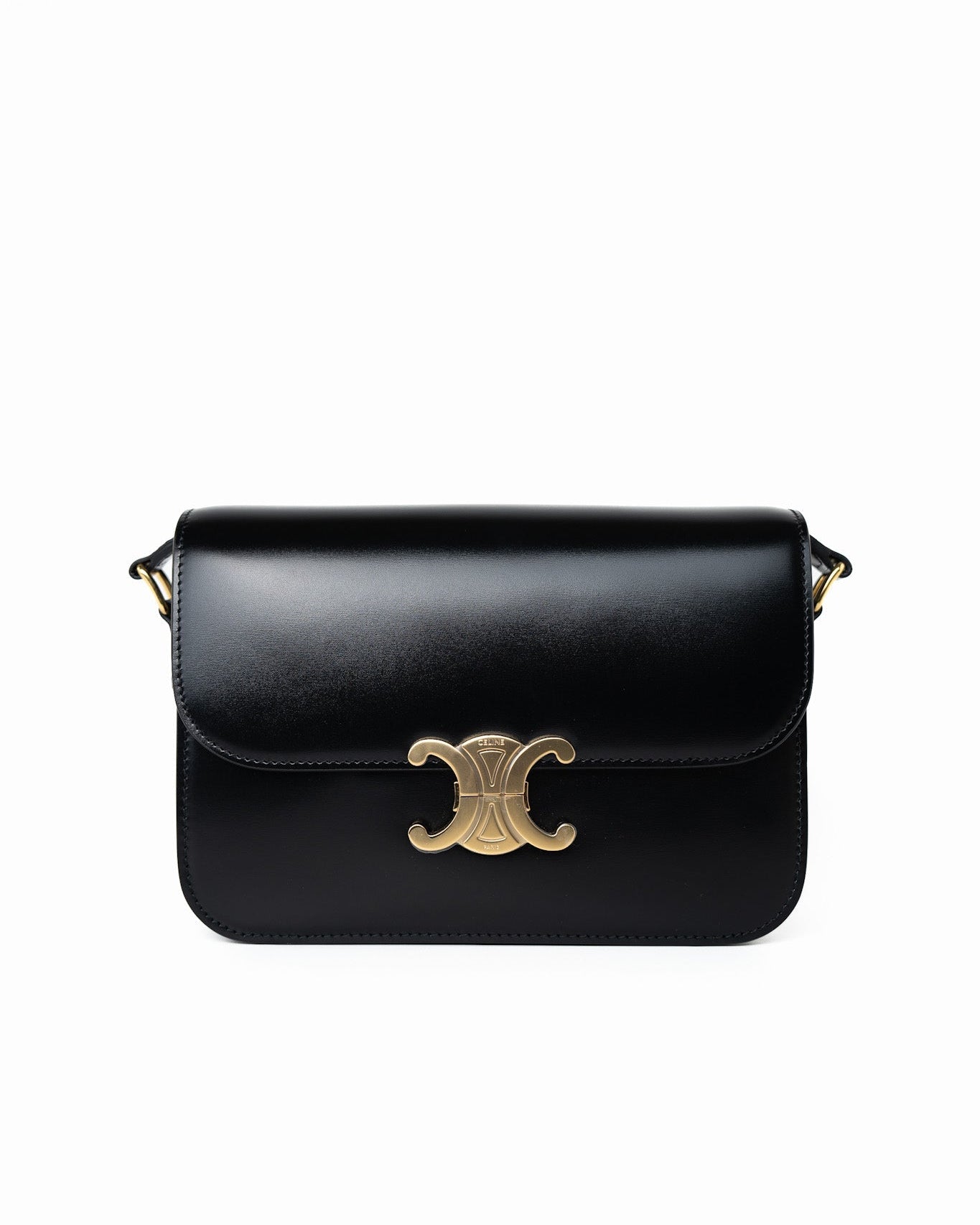 Celine Handbag Celine Triomph Black Shiny Calfskin Bag -Knockoff
