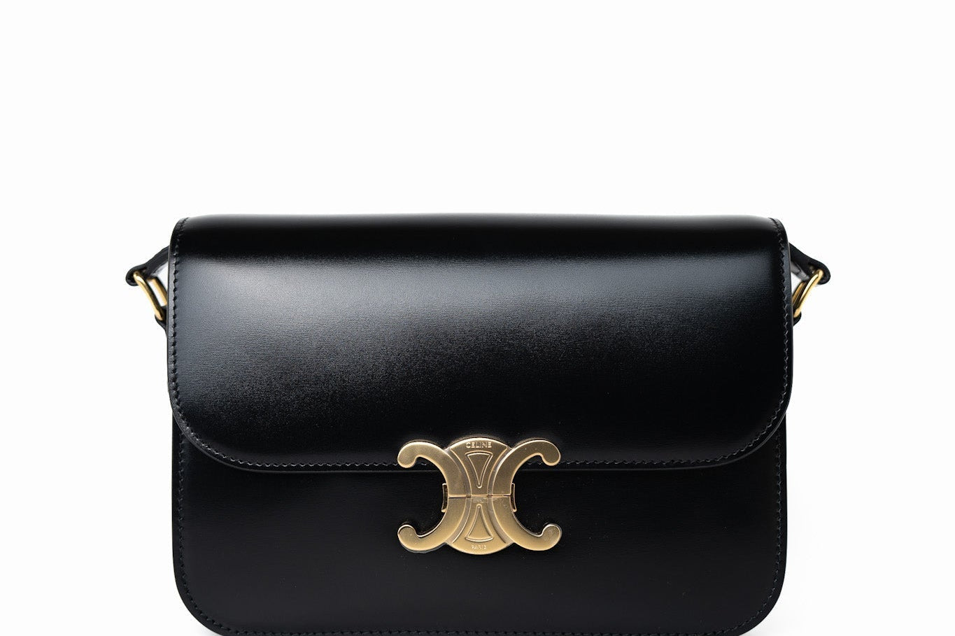 Celine Handbag Celine Triomph Black Shiny Calfskin Bag -Knockoff
