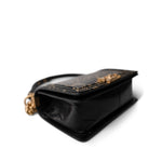 CHANEL 19A Old Medium Le Boy Black and Gold Crocodile Embossed Graffiti -Knockoff
