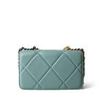 CHANEL 19C Tiffany Blue Lambskin Quilted 19 Wallet on Chain Mixed Hardware -Knockoff
