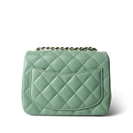 CHANEL 21C Green Lambskin Quilted Mini Square Flap Light Gold Hardware -Knockoff
