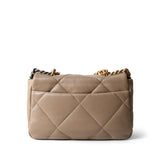 CHANEL 21S Dark Beige Lambskin Quilted 19 Flap Small Mixed Hardware -Knockoff
