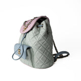 CHANEL Backpack 20C Duma Goatskin Quilted Drawstring Backpack Green Blue Pink -Knockoff
