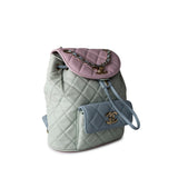 CHANEL Backpack 20C Duma Goatskin Quilted Drawstring Backpack Green Blue Pink -Knockoff
