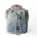 CHANEL Backpack 20C Duma Goatskin Quilted Drawstring Backpack Green Blue Pink -Knockoff
