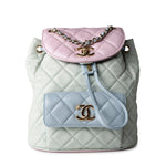 CHANEL Backpack 20C Duma Goatskin Quilted Drawstring Backpack Green Blue Pink -Knockoff
