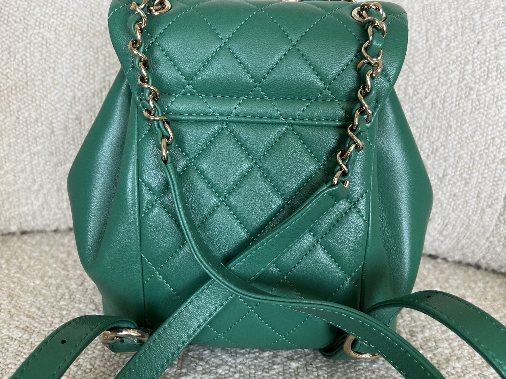 CHANEL Backpack 22A Green Leather Duma Backpack Small LGHW -Knockoff
