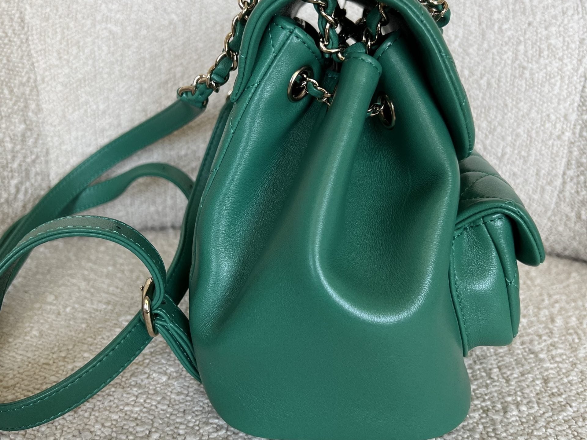 CHANEL Backpack 22A Green Leather Duma Backpack Small LGHW -Knockoff
