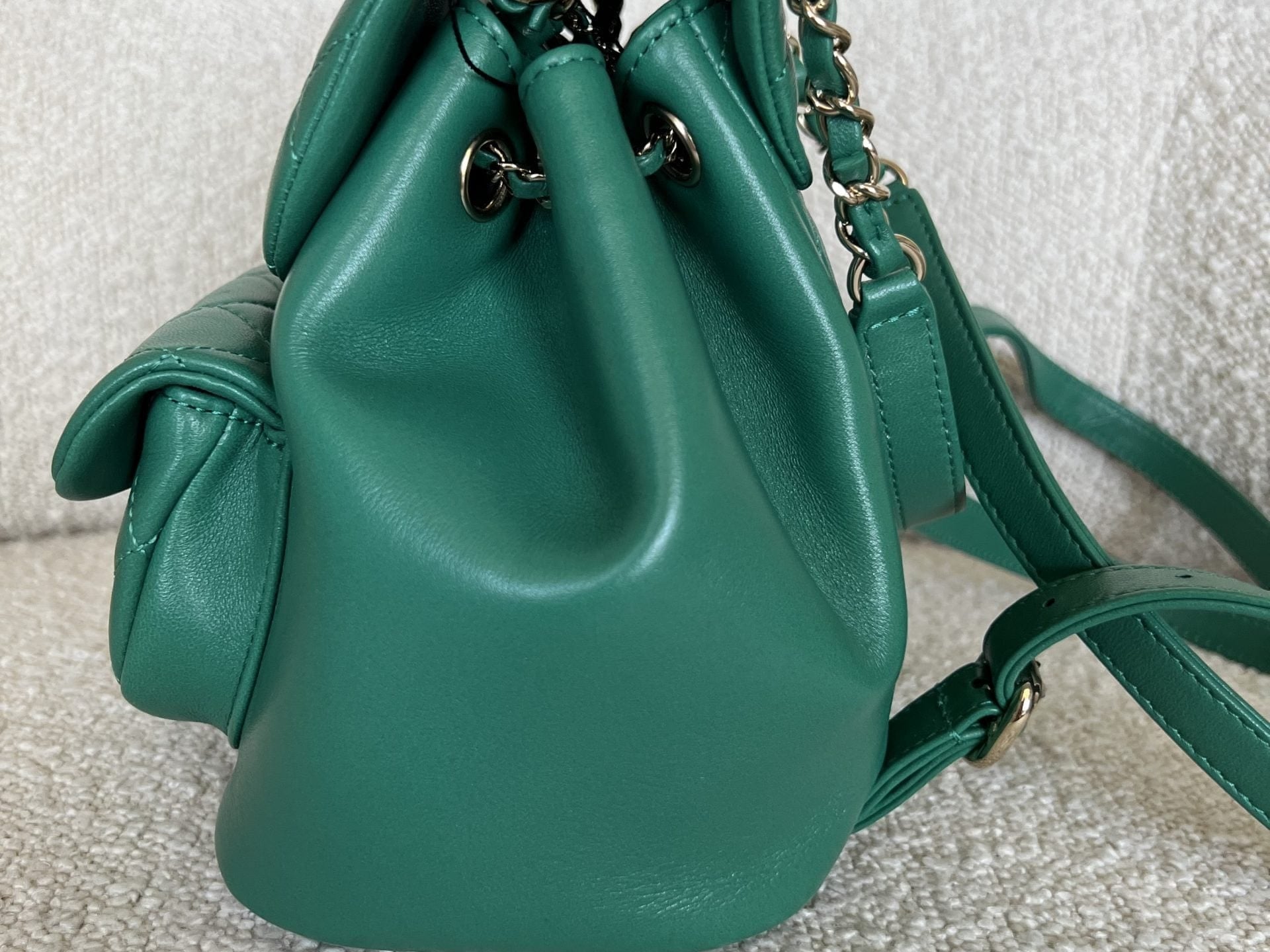 CHANEL Backpack 22A Green Leather Duma Backpack Small LGHW -Knockoff
