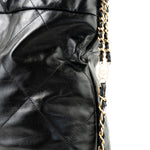 CHANEL Backpack 22S Black Calfskin 22 Backpack Aged Gold Hardware -Knockoff
