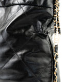 CHANEL Backpack 22S Black Calfskin 22 Backpack Aged Gold Hardware -Knockoff
