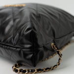 CHANEL Backpack 22S Black Calfskin 22 Backpack Aged Gold Hardware -Knockoff
