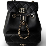 CHANEL Backpack Black 24P Duma Backpack Small Black Light Gold Hardware -Knockoff
