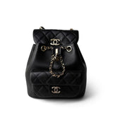 CHANEL Backpack Black 24P Duma Backpack Small Black Light Gold Hardware -Knockoff
