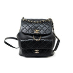 CHANEL Backpack Duma Backpack Large Black Lambskin Quilted -Knockoff
