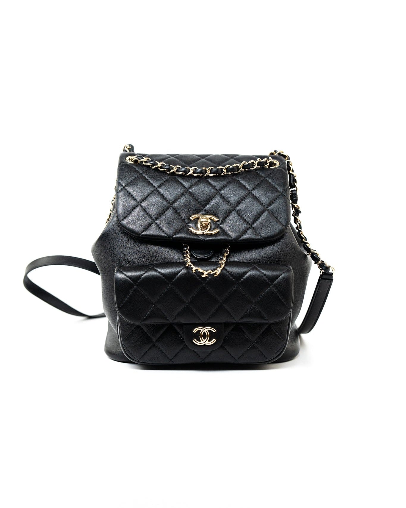 CHANEL Backpack Duma Backpack Large Black Lambskin Quilted -Knockoff
