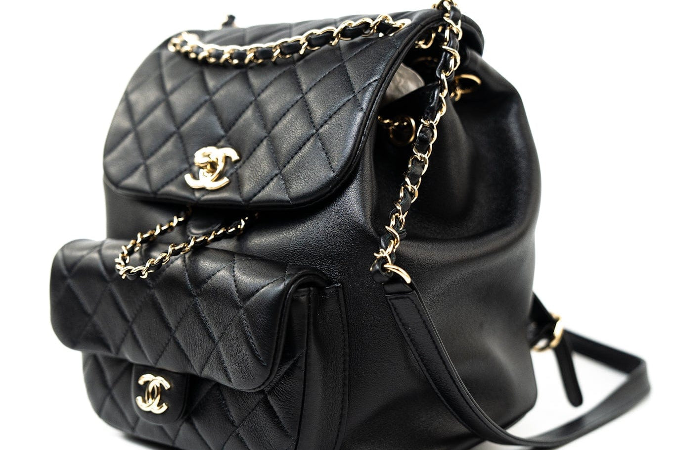 CHANEL Backpack Duma Backpack Large Black Lambskin Quilted -Knockoff
