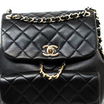 CHANEL Backpack Duma Backpack Large Black Lambskin Quilted -Knockoff
