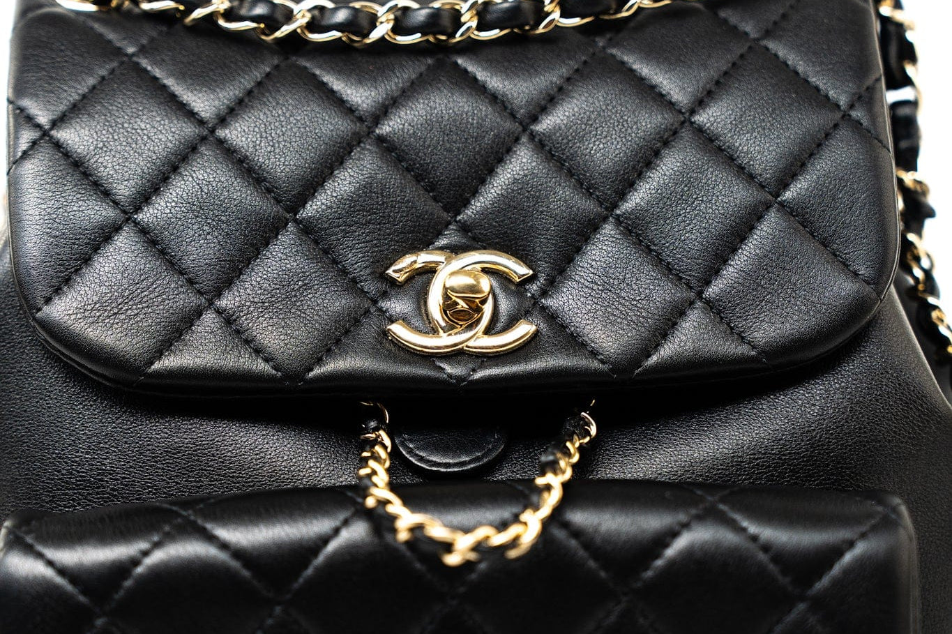 CHANEL Backpack Duma Backpack Large Black Lambskin Quilted -Knockoff
