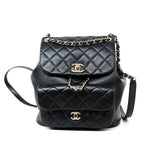 CHANEL Backpack Duma Backpack Large Black Lambskin Quilted -Knockoff
