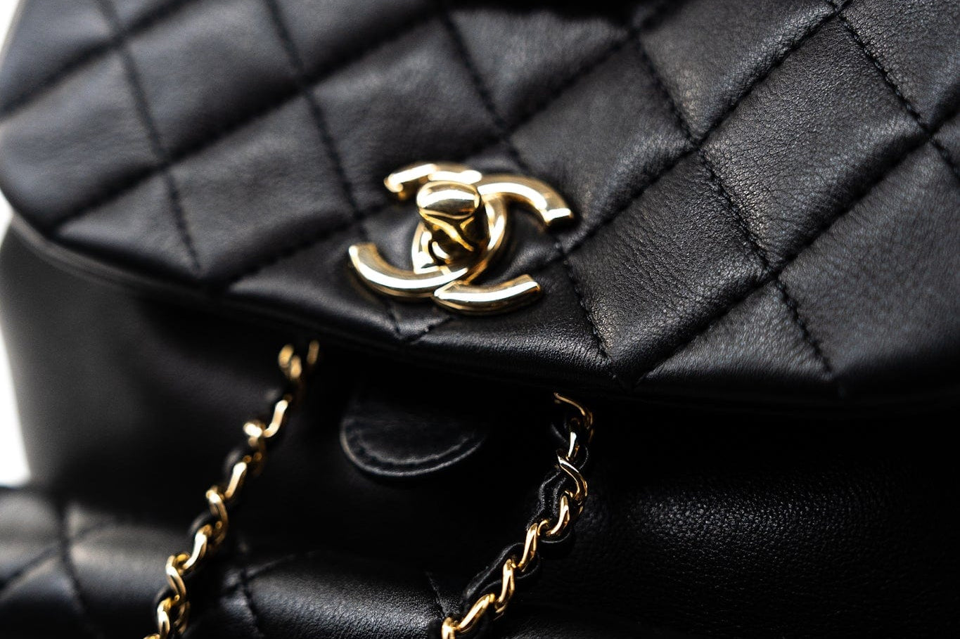 CHANEL Backpack Duma Backpack Large Black Lambskin Quilted -Knockoff
