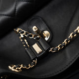 CHANEL Backpack Duma Backpack Large Black Lambskin Quilted -Knockoff
