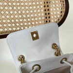 CHANEL Backpack White Caviar Quilted BackPack w/ Aged Gold Hardware -Knockoff
