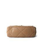 CHANEL Beige Dark Beige Goatskin Quilted 19 Flap Small Aged Gold Hardware -Knockoff
