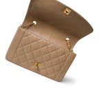 CHANEL Beige Diana Flap Beige Lambskin Quilted Medium Gold Hardware -Knockoff
