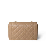 CHANEL Beige Diana Flap Beige Lambskin Quilted Medium Gold Hardware -Knockoff
