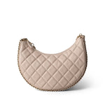 CHANEL Beige Light Beige Small Lambskin Quilted Hobo Bag -Knockoff
