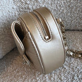 CHANEL Belt Bag 22S CC In Love Metallic Gold Lambskin Heart Zipped Belt Bag LGHW -Knockoff
