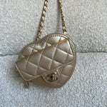 CHANEL Belt Bag 22S CC In Love Metallic Gold Lambskin Heart Zipped Belt Bag LGHW -Knockoff
