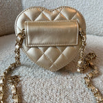 CHANEL Belt Bag 22S CC In Love Metallic Gold Lambskin Heart Zipped Belt Bag LGHW -Knockoff
