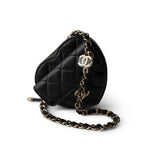 CHANEL Belt Bag Black 22S CC In Love Heart Zipped Black Lambskin Quilted Belt Bag LGHW -Knockoff
