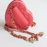 CHANEL Belt Bag Pink 22S CC In Love Heart Zipped Pink Lambskin Quilted Belt Bag LGHW -Knockoff
