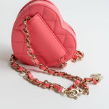 CHANEL Belt Bag Pink 22S CC In Love Heart Zipped Pink Lambskin Quilted Belt Bag LGHW -Knockoff
