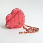 CHANEL Belt Bag Pink 22S CC In Love Heart Zipped Pink Lambskin Quilted Belt Bag LGHW -Knockoff
