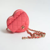 CHANEL Belt Bag Pink 22S CC In Love Heart Zipped Pink Lambskin Quilted Belt Bag LGHW -Knockoff
