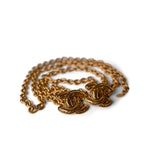 CHANEL Belt Gold Gold Quilted Double CC Belt -Knockoff
