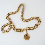 CHANEL Belt Gold Vintage White / Gold Coco Mark Chain Belt -Knockoff
