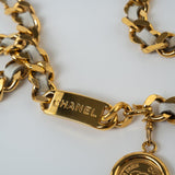 CHANEL Belt Gold Vintage White / Gold Coco Mark Chain Belt -Knockoff
