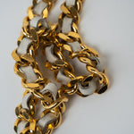 CHANEL Belt Gold Vintage White / Gold Coco Mark Chain Belt -Knockoff
