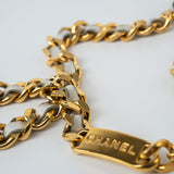 CHANEL Belt Gold Vintage White / Gold Coco Mark Chain Belt -Knockoff
