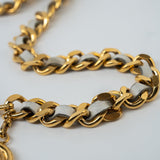 CHANEL Belt Gold Vintage White / Gold Coco Mark Chain Belt -Knockoff
